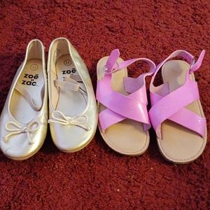 Flats shoes and pink sandels